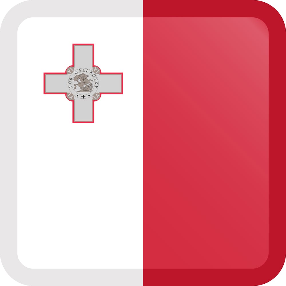 Malta Flag Button Square Medium